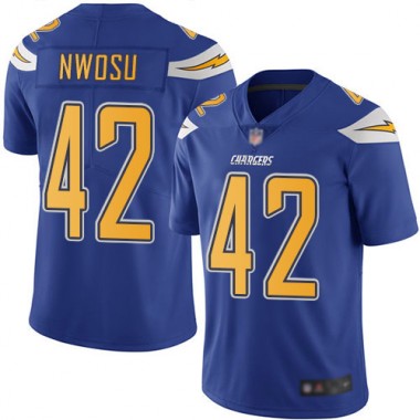 Los Angeles Chargers NFL Football Uchenna Nwosu Electric Blue Jersey Men Limited  #42 Rush Vapor Untouchable